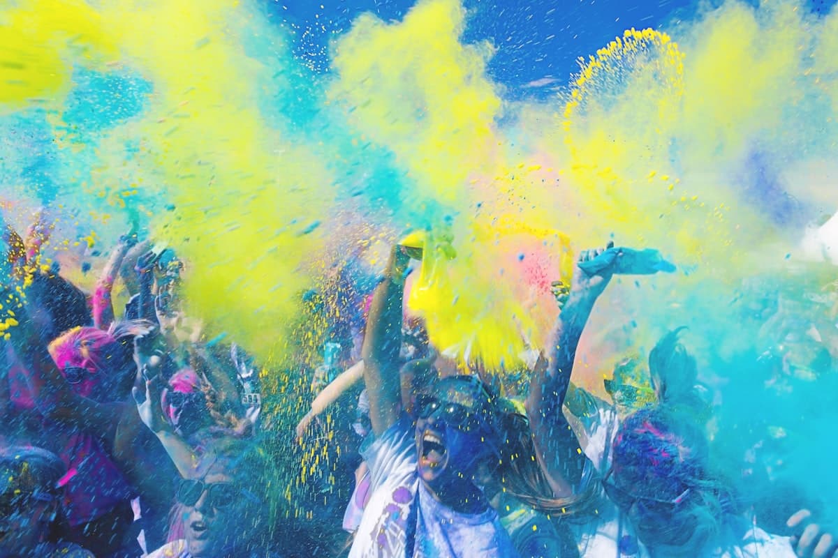 Confetti and crowd celebration